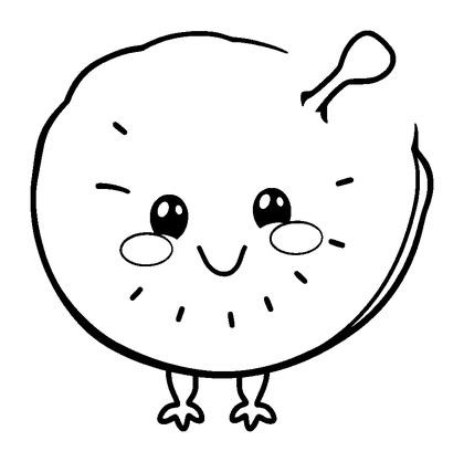 Kiwi Fruit Colouring Page (Kids, Standard)