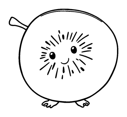 Kiwi Fruit Colouring Page (Toddler, Bold & Easy)