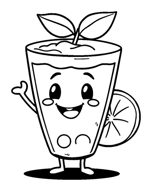 Lemonade colouring page — free printable for kids