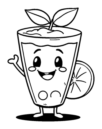 Lemonade Colouring Page (Kids, Bold & Easy)