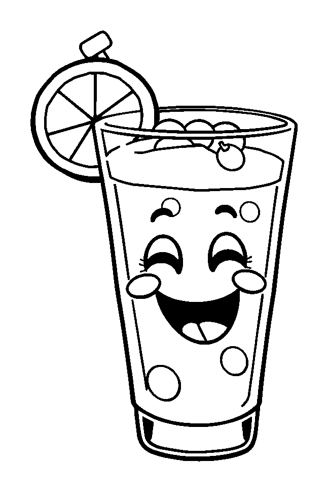Lemonade colouring page — free printable for kids