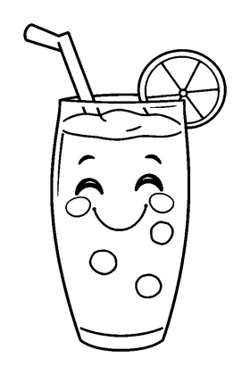 Lemonade Colouring Page (Toddler, Bold & Easy)