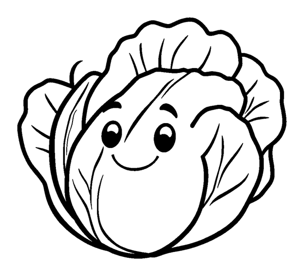 Lettuce colouring page — free printable for toddlers