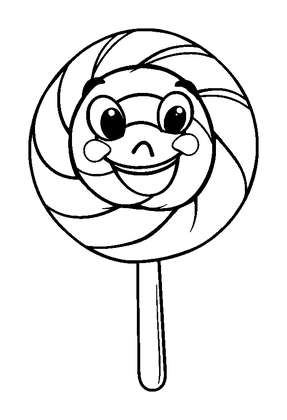 Lollipop Colouring Page (Kids, Bold & Easy)