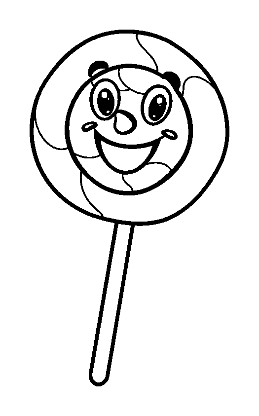 Lollipop colouring page — free printable for kids