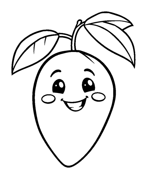 Mango colouring page — free printable for kids