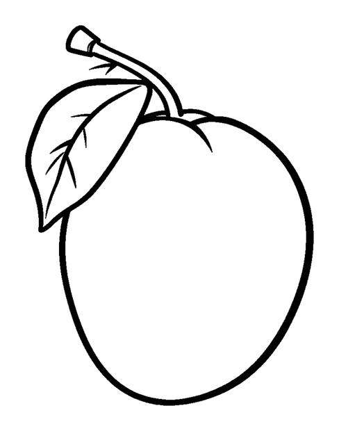 Mango colouring page — free printable for kids