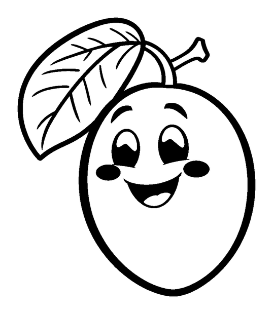 Mango colouring page — free printable for kids