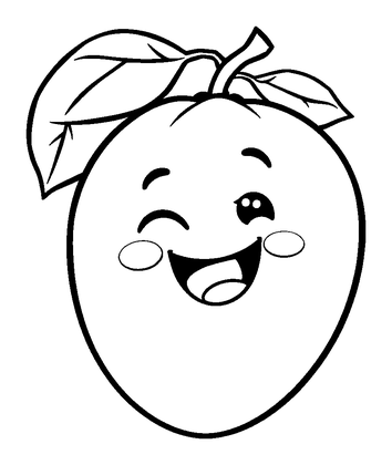 Mango Colouring Page (Toddler, Bold & Easy)