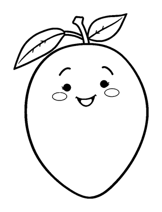 Mango Colouring Page (Toddler, Bold & Easy)