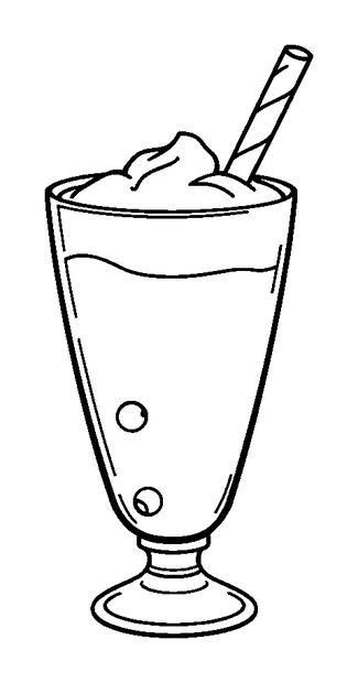 Milkshake colouring page — free printable for kids