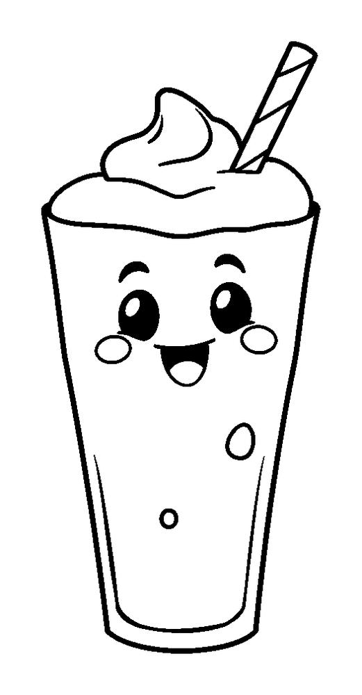Milkshake colouring page — free printable for kids