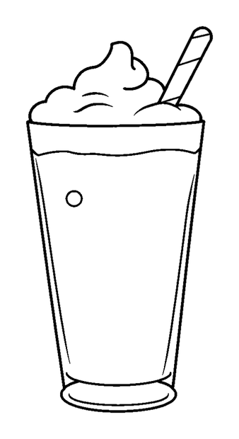 Milkshake colouring page — free printable for kids