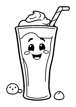 Milkshake Colouring Page (Toddler, Bold & Easy)