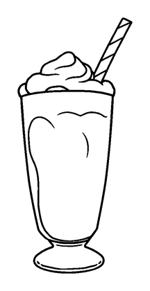 Milkshake Colouring Page (Toddler, Bold & Easy)