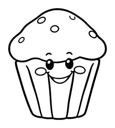 Muffin Colouring Page (Kids, Bold & Easy)