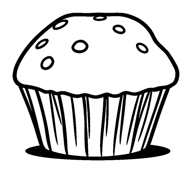 Muffin colouring page — free printable for kids