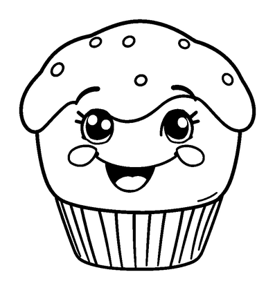 Muffin Colouring Page (Kids, Standard)