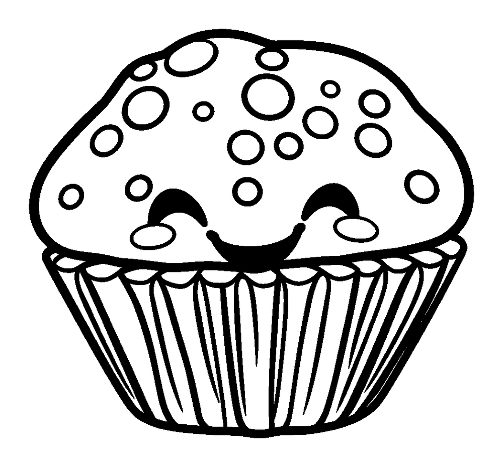 Muffin colouring page — free printable for toddlers