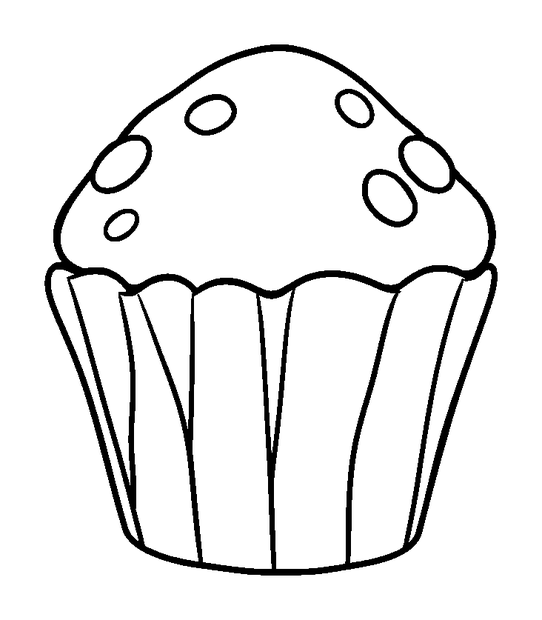 Muffin colouring page — free printable for toddlers