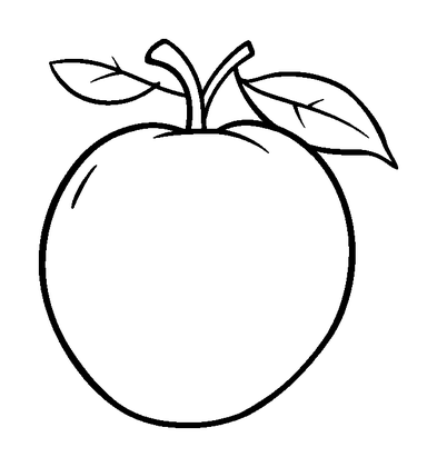 Nectarine Colouring Page (Toddler, Bold & Easy)
