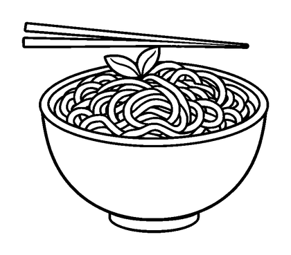 Noodle Bowl Colouring Page (Kids, Standard)