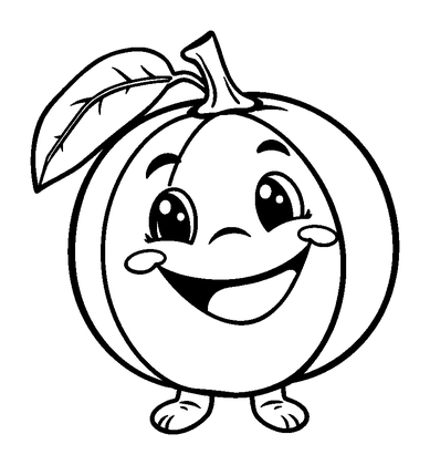 Orange Colouring Page (Kids, Bold & Easy)
