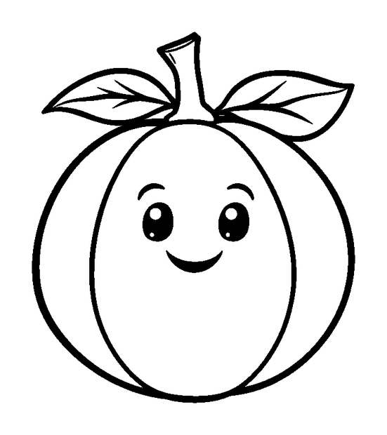 Orange colouring page — free printable for kids