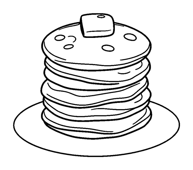 Pancake Stack colouring page — free printable for kids