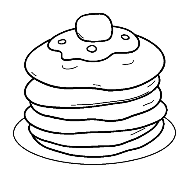 Pancake Stack colouring page — free printable for kids