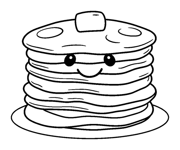 Pancake Stack colouring page — free printable for toddlers