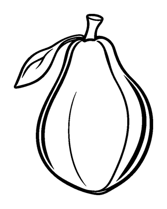 Papaya Colouring Page (Kids, Bold & Easy)