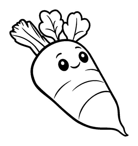 Parsnip colouring page — free printable for kids