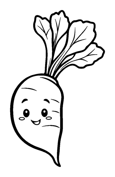 Parsnip colouring page — free printable for kids