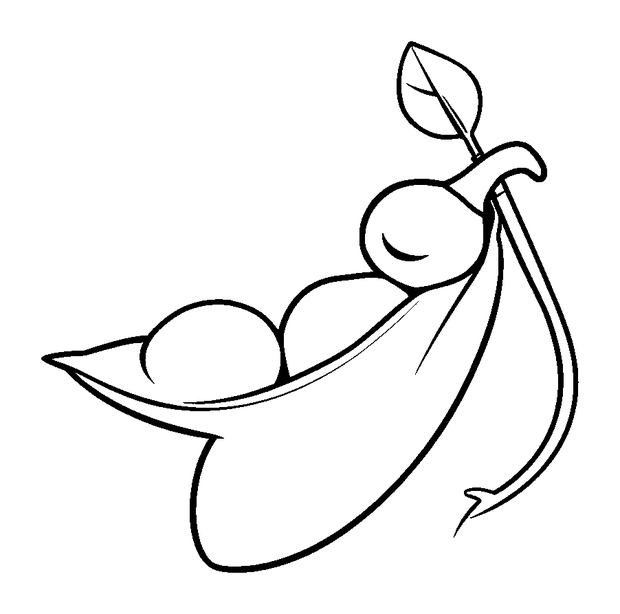 Pea Pod colouring page — free printable for kids
