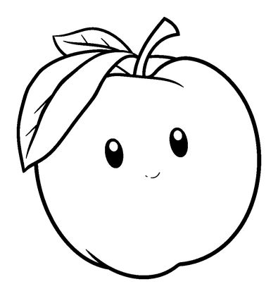Peach Colouring Page (Kids, Standard)