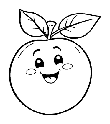 Peach Colouring Page (Toddler, Bold & Easy)
