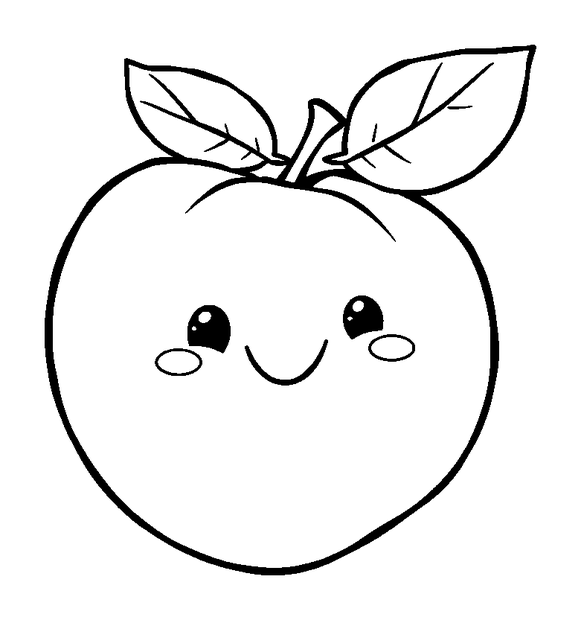 Peach colouring page — free printable for toddlers