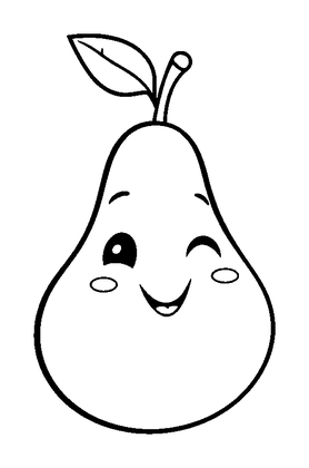 Pear Colouring Page (Kids, Bold & Easy)