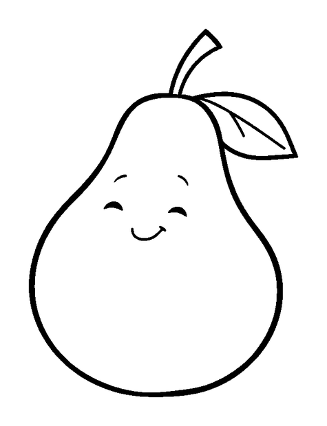 Pear colouring page — free printable for kids