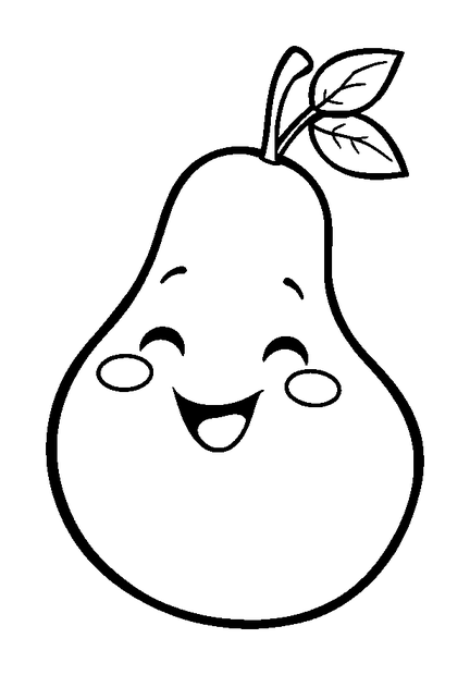 Pear colouring page — free printable for kids