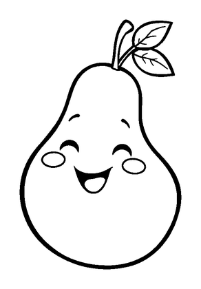 Pear Colouring Page (Kids, Standard)