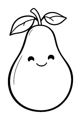 Pear Colouring Page (Kids, Standard)