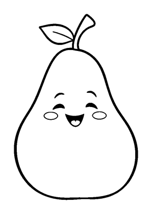 Pear Colouring Page (Toddler, Bold & Easy)