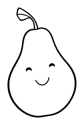 Pear Colouring Page (Toddler, Bold & Easy)