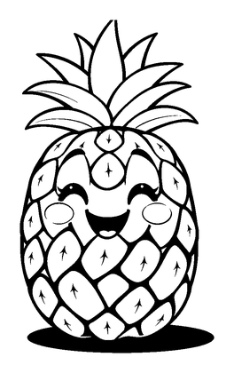 Pineapple Colouring Page (Kids, Bold & Easy)