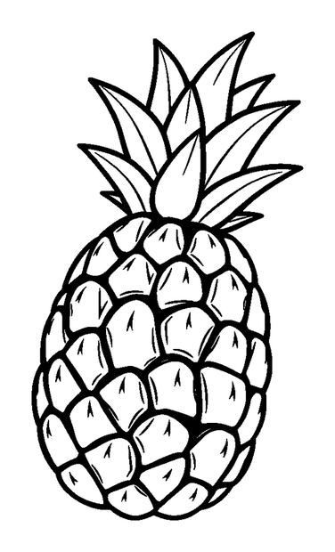 Pineapple colouring page — free printable for kids