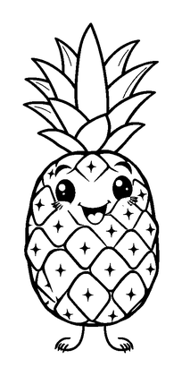 Pineapple Colouring Page (Kids, Standard)