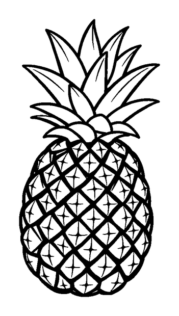 Pineapple colouring page — free printable for kids