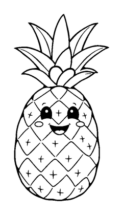 Pineapple Colouring Page (Toddler, Bold & Easy)